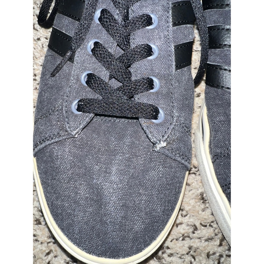 Adidas Neo Cloudfoam Men Dark Gray Canvas Low Top Sneakers AW4594 - Picture 8 of 11